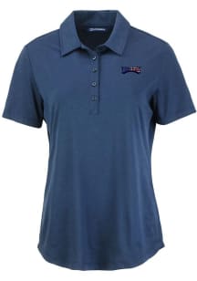 Cutter and Buck Philadelphia Eagles Womens Navy Blue Americana Coastline Eco Short Sleeve Polo S..