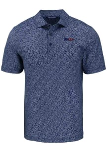 Cutter and Buck Pittsburgh Steelers Mens Navy Blue Americana Pike Pebble Short Sleeve Polo