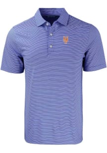 Cutter and Buck New York Mets Mens Blue Forge Double Stripe Short Sleeve Polo