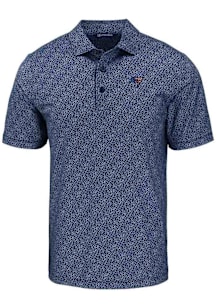 Cutter and Buck Tampa Bay Buccaneers Mens Navy Blue Americana Pike Pebble Short Sleeve Polo