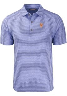 Cutter and Buck New York Mets Mens Blue Forge Heather Stripe Short Sleeve Polo