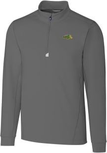 Cutter and Buck North Dakota State Bison Mens Grey Traverse Big and Tall 1/4 Zip Pullover