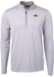 Cutter and Buck North Dakota State Bison Mens Grey Virtue Eco Pique Big and Tall 1/4 Zip Pullove..