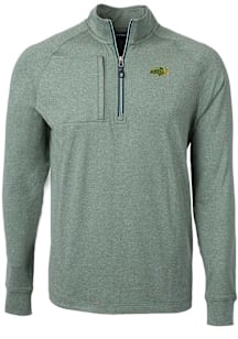 Cutter and Buck North Dakota State Bison Mens Green Adapt Eco Long Sleeve Qtr Zip Pullover
