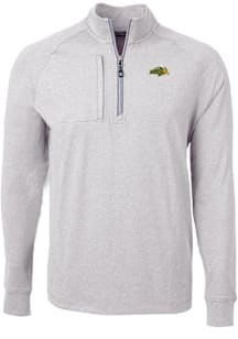 Cutter and Buck North Dakota State Bison Mens Grey Adapt Eco Long Sleeve Qtr Zip Pullover