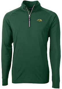 Cutter and Buck North Dakota State Bison Mens Green Adapt Eco Long Sleeve Qtr Zip Pullover