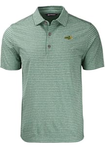 Cutter and Buck North Dakota State Bison Mens Green Forge Heather Stripe Short Sleeve Polo
