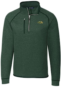 Cutter and Buck North Dakota State Bison Mens Green Mainsail Long Sleeve Qtr Zip Pullover