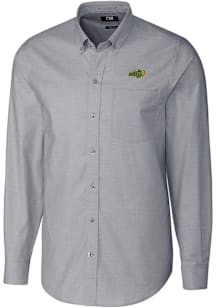 Cutter and Buck North Dakota State Bison Mens Charcoal Stretch Oxford Long Sleeve Dress Shirt
