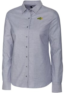 Cutter and Buck North Dakota State Bison Womens Stretch Oxford Long Sleeve Charcoal Dress Shirt