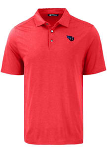 Cutter and Buck Tennessee Titans Mens Red Americana Coastline Eco Short Sleeve Polo