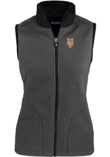 Cutter and Buck New York Mets Womens Grey Cascade Sherpa Vest