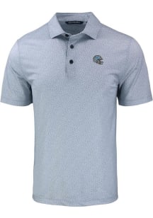 Cutter and Buck Detroit Lions Mens Grey Helmet Pike Pebble Short Sleeve Polo