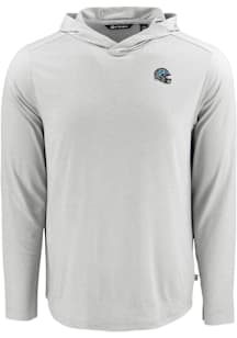 Cutter and Buck Detroit Lions Mens Grey Helmet Coastline Eco Long Sleeve Lightweight Hoodie
