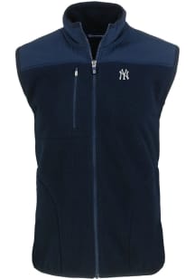 Cutter and Buck New York Yankees Big and Tall Navy Blue Cascade Sherpa Mens Vest