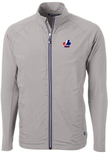 Cutter and Buck Montreal Expos Mens Grey Cooperstown Adapt Eco Big and Tall Light Weight Jacket
