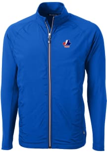 Cutter and Buck Montreal Expos Mens Blue Cooperstown Adapt Eco Big and Tall Light Weight Jacket
