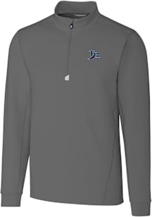 Cutter and Buck Tampa Bay Rays Mens Grey Cooperstown Traverse Big and Tall Qtr Zip