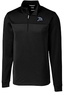 Cutter and Buck Tampa Bay Rays Mens Black Cooperstown Traverse Stripe Big and Tall Qtr Zip