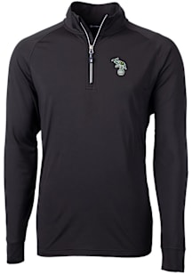 Cutter and Buck Oakland Athletics Mens Black Cooperstown Adapt Eco Big and Tall Qtr Zip