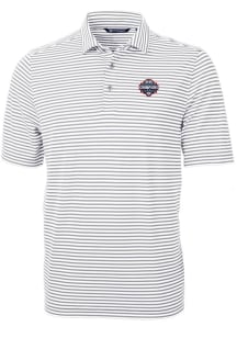 Cutter and Buck UConn Huskies Mens Grey 2024 Mens Basketball Champions Virtue Eco Pique Stripe S..