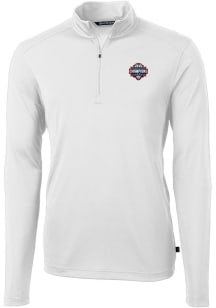 Cutter and Buck UConn Huskies Mens White 2024 Mens Basketball Champions Virtue Eco Pique Long Sl..