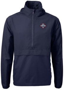 Cutter and Buck UConn Huskies Mens Navy Blue 2024 Mens Basketball Champions Charter Eco Pullover..