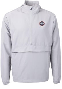 Cutter and Buck UConn Huskies Mens Grey 2024 Mens Basketball Champions Charter Eco Pullover Jack..
