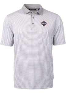 Cutter and Buck UConn Huskies Grey 2024 Mens Basketball Champions Virtue Eco Pique Micro Stripe ..