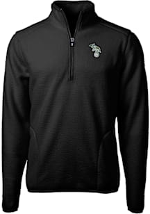 Cutter and Buck Oakland Athletics Mens Black Cooperstown Cascade Sherpa Big and Tall Qtr Zip
