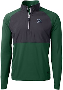 Cutter and Buck Tampa Bay Rays Mens Green Cooperstown Adapt Eco Hybrid Long Sleeve Qtr Zip Pullove..