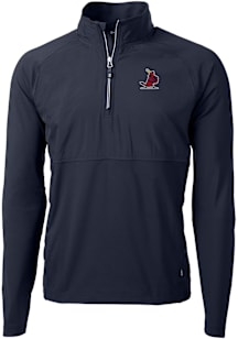 Cutter and Buck St Louis Cardinals Mens Navy Blue Cooperstown Adapt Eco Hybrid Long Sleeve Qtr Zip..