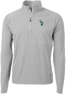 Cutter and Buck Oakland Athletics Mens Grey Cooperstown Adapt Eco Hybrid Long Sleeve Qtr Zip Pullo..