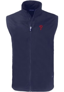 Cutter and Buck Philadelphia Phillies Big and Tall Navy Blue Charter Mens Vest