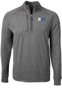 Cutter and Buck Big Ten Mens Black Adapt Eco Big and Tall 1/4 Zip Pullover