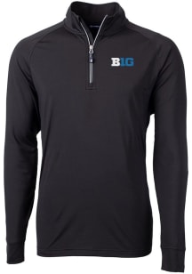 Cutter and Buck Big Ten Mens Black Adapt Eco Big and Tall 1/4 Zip Pullover