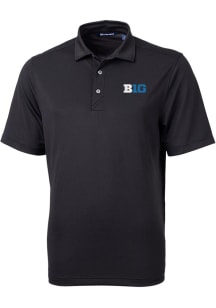 Big Ten Black Cutter and Buck Virtue Eco Pique Big and Tall Polo