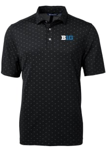 Big Ten Black Cutter and Buck Virtue Eco Pique Big and Tall Polo