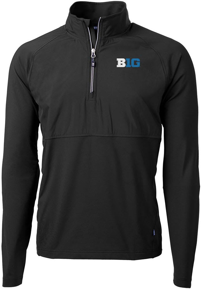 Cutter and Buck Big Ten Mens BLACK Adapt Eco Hybrid Pullover