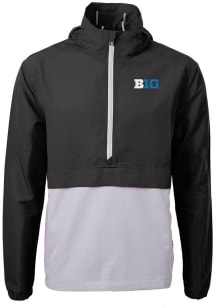 Mens Big Ten Black Cutter and Buck Charter Eco Pullover Jackets
