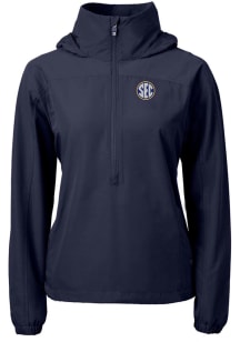 Cutter and Buck SEC Womens Navy Blue Charter Eco Long Sleeve Pullover