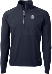 Cutter and Buck SEC Mens Navy Blue Adapt Eco Long Sleeve 1/4 Zip Pullover