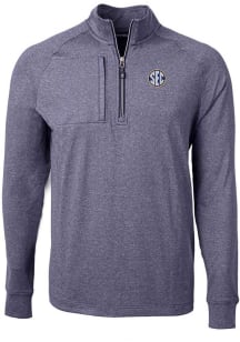 Cutter and Buck SEC Mens Navy Blue Adapt Eco Long Sleeve 1/4 Zip Pullover