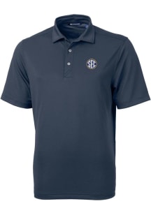 Cutter and Buck SEC Mens Navy Blue Virtue Eco Pique Short Sleeve Polo