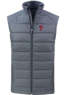 Cutter and Buck Philadelphia Phillies Mens Grey Evoke Sleeveless Jacket