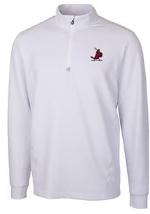 Cutter and Buck St Louis Cardinals Mens White Cooperstown Traverse Long Sleeve Qtr Zip Pullover