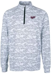 Cutter and Buck Minnesota Twins Mens Charcoal Cooperstown Traverse Camo Long Sleeve Qtr Zip Pull..