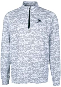 Cutter and Buck Tampa Bay Rays Mens Charcoal Cooperstown Traverse Camo Long Sleeve Qtr Zip Pullove..