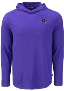 Cutter and Buck Minnesota Vikings Mens Purple Helmet Coastline Eco Long Sleeve Hoodie