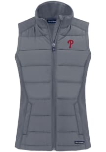 Cutter and Buck Philadelphia Phillies Womens Grey Evoke Vest